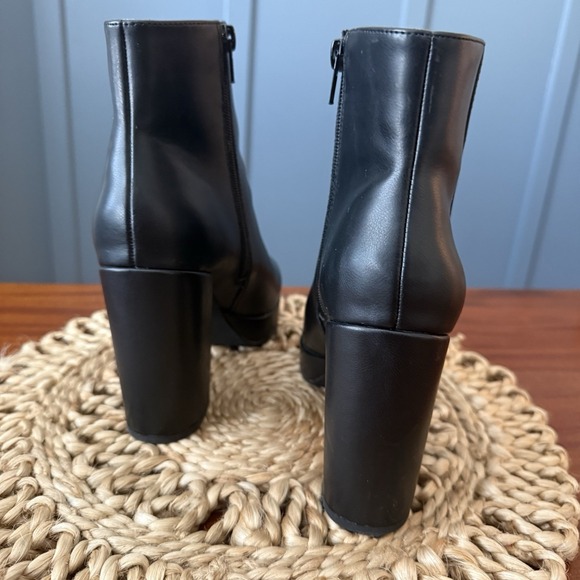 Madden Girl Platform Ankle Boots Women's 7 Black Moto Chunky Heel Goth Fairycore - Picture 8 of 16